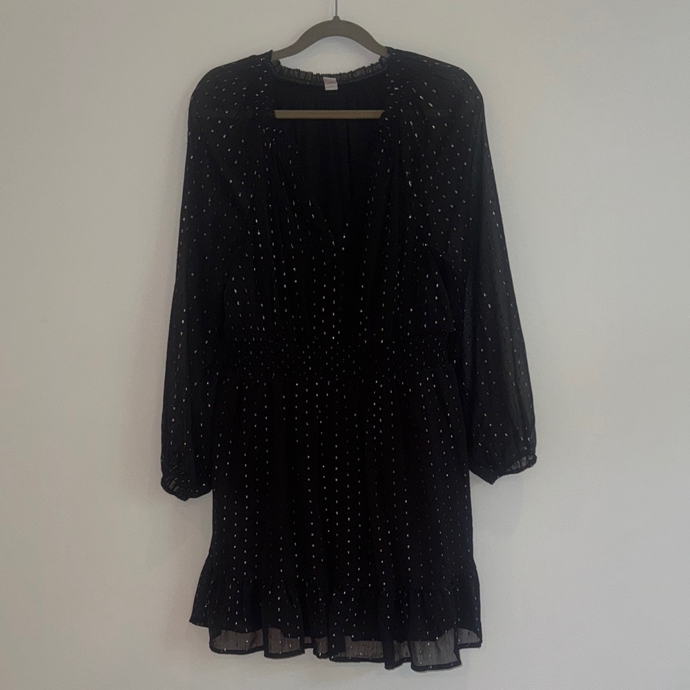 Black Sheer Dress with Polka Dots